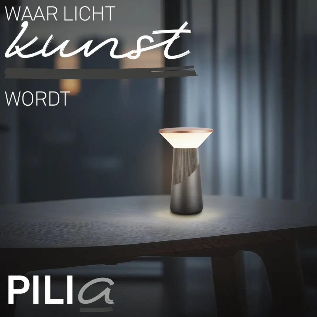 Briloner Pilia Oplaadbare Tafellamp - Ø15cm - Antraciet & Grijs