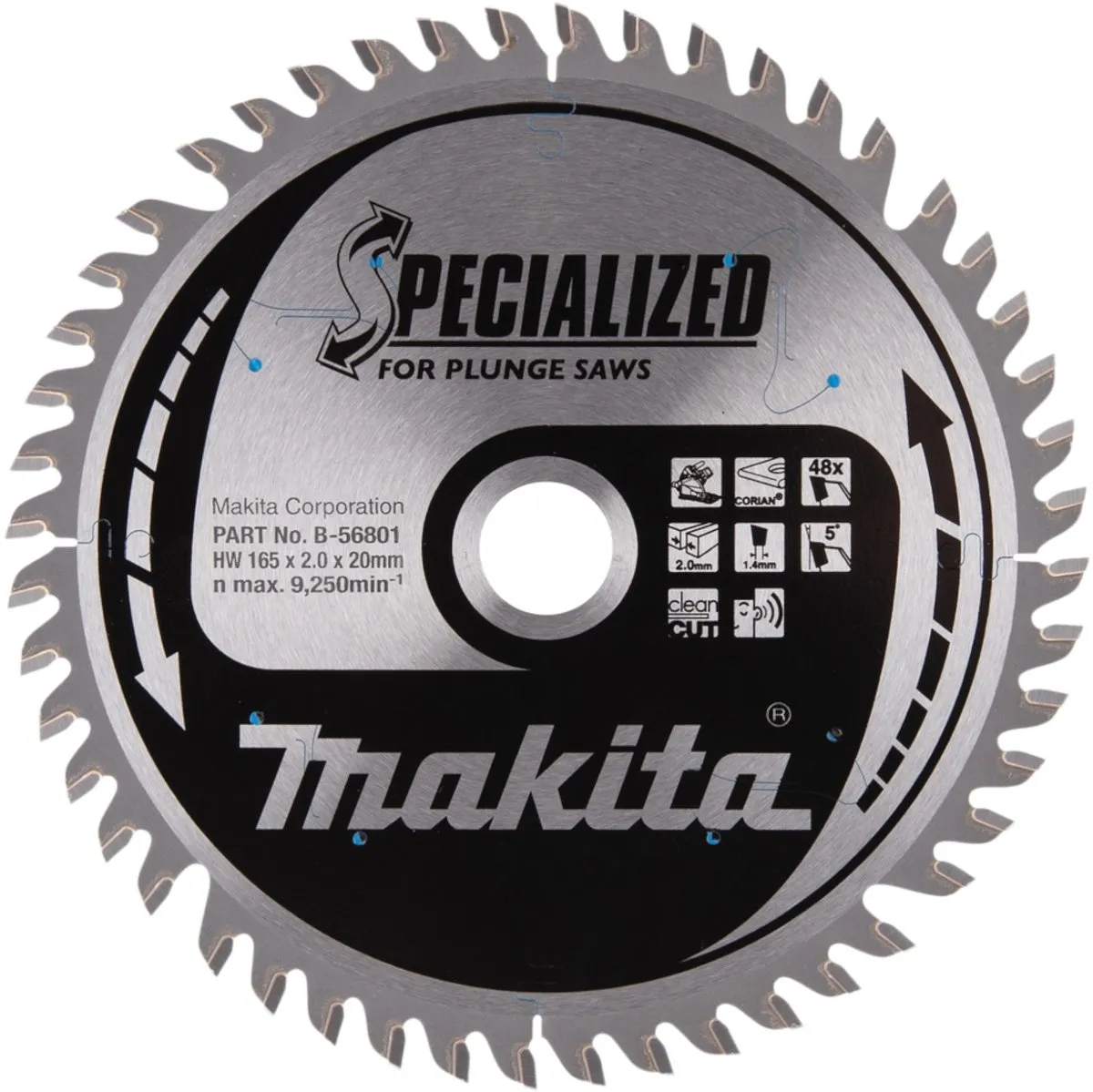 Makita B-56742 Invalcirkelzaagblad Corian 165mm