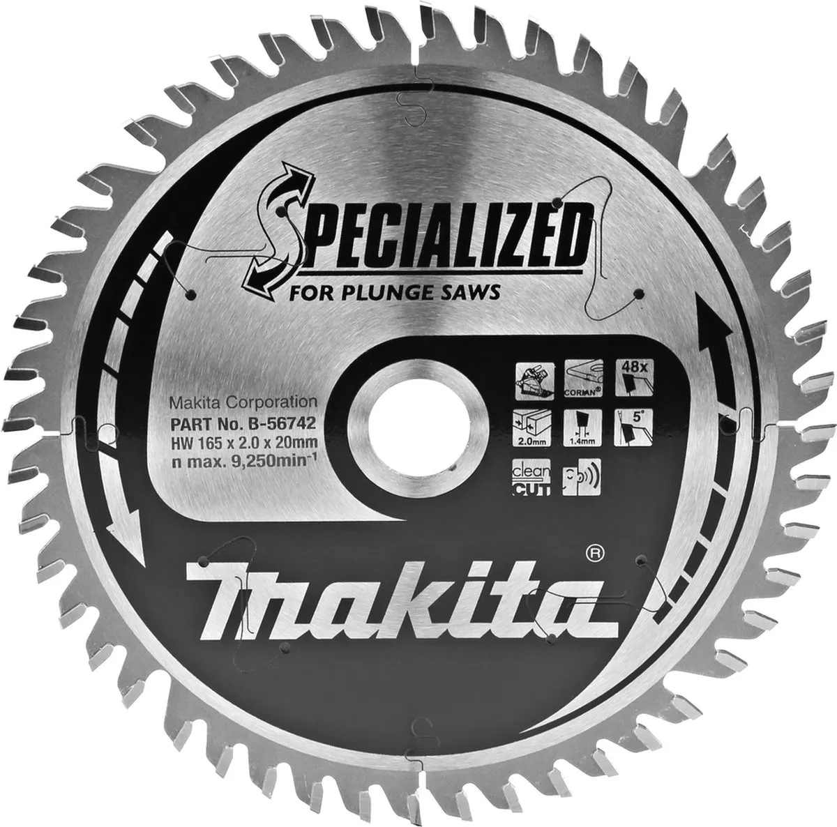 Makita B-56742 Invalcirkelzaagblad Corian 165mm - 48T