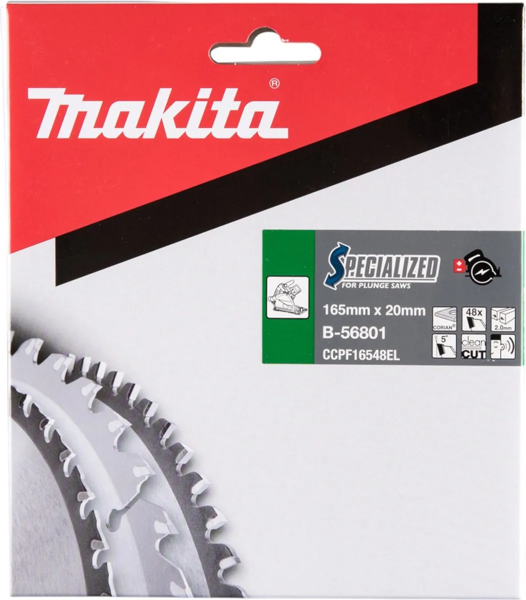 Makita B-56742 Invalcirkelzaagblad Corian 165mm - 48T