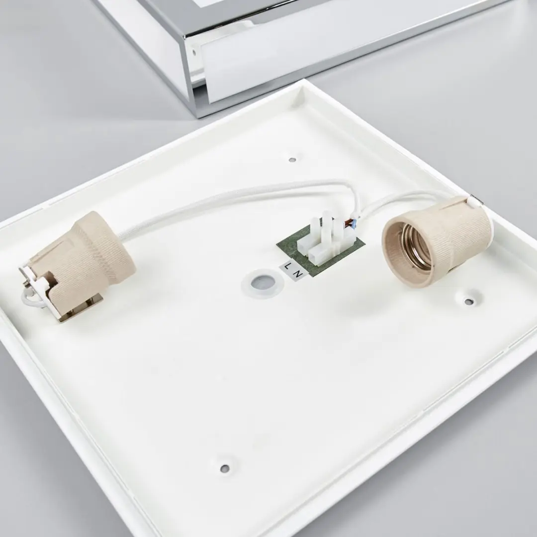 Lindby Plafondlamp Badkamer 2 Lichtpunten - 18W - Opaalwit/Chroom