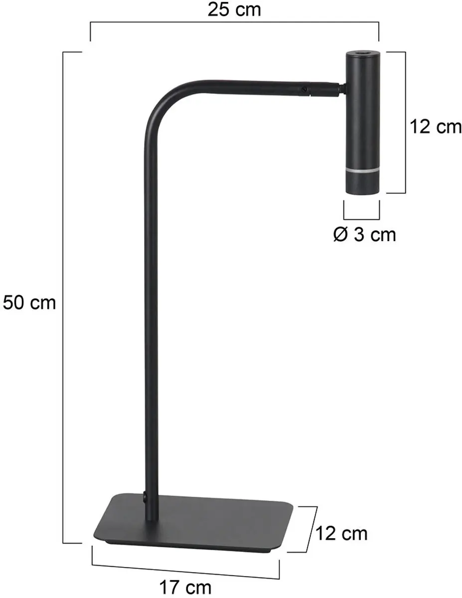 Steinhauer Volari 4709ZW Tafellamp - 5W Dim-to-Warm - Zwart - afbeelding 6 van 6