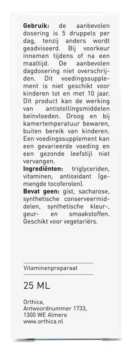 Orthica D3 & K2 Oliedruppels 25ml