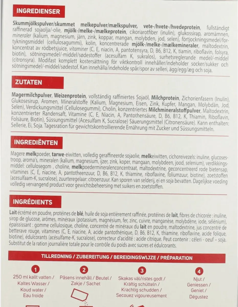 Modifast Weight Control Milkshake Aardbei - 8 Stuks