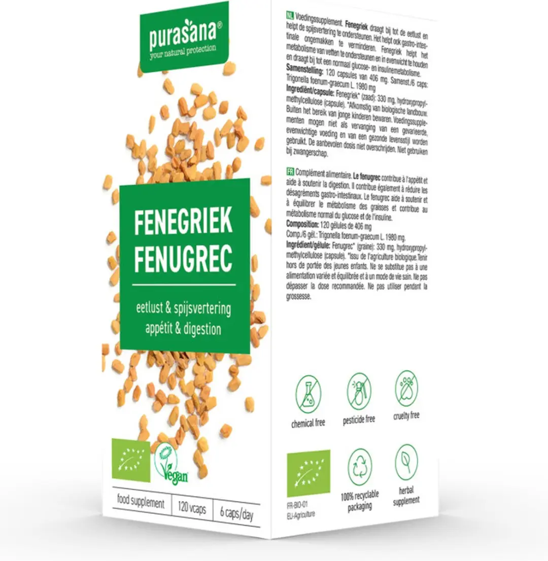 Purasana Bio Fenegriek 330mg - 120 Capsules