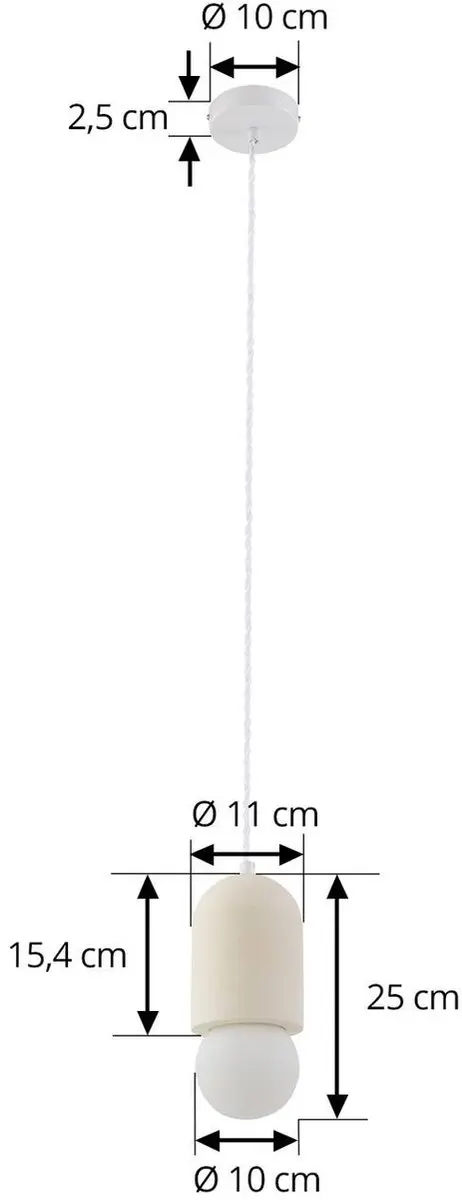 Lindby Hanglamp Gips Glas E27 - 1 Lichtpunt - Beige/Wit