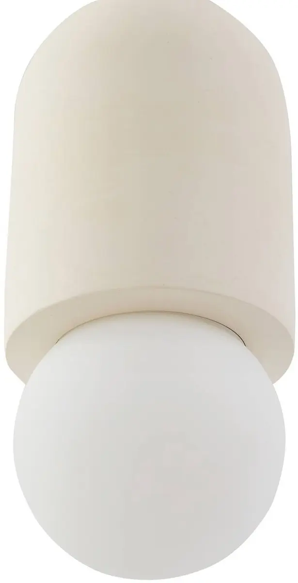 Lindby Hanglamp Gips Glas E27 - 1 Lichtpunt - Beige/Wit