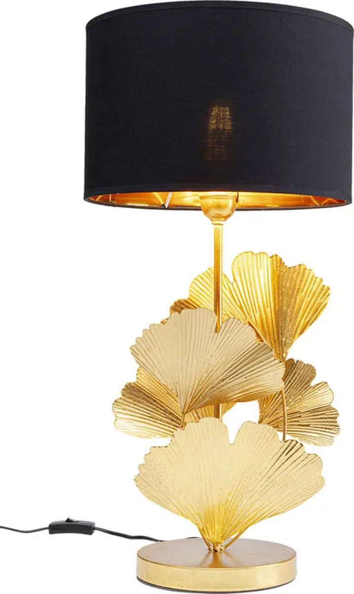 Kare Tafellamp Flores Gold - Goud/Zwart