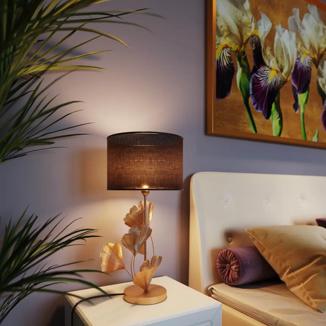 Kare Tafellamp Flores Gold - Goud/Zwart