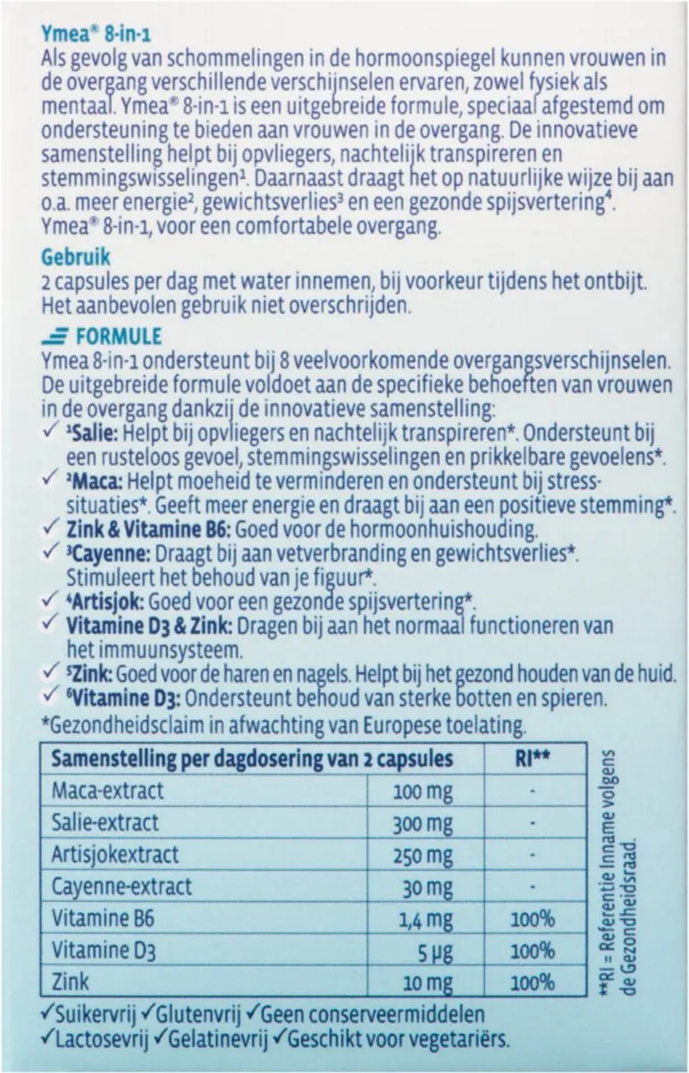 Ymea Overgang 8-in-1 Capsules - 256g (4x64)