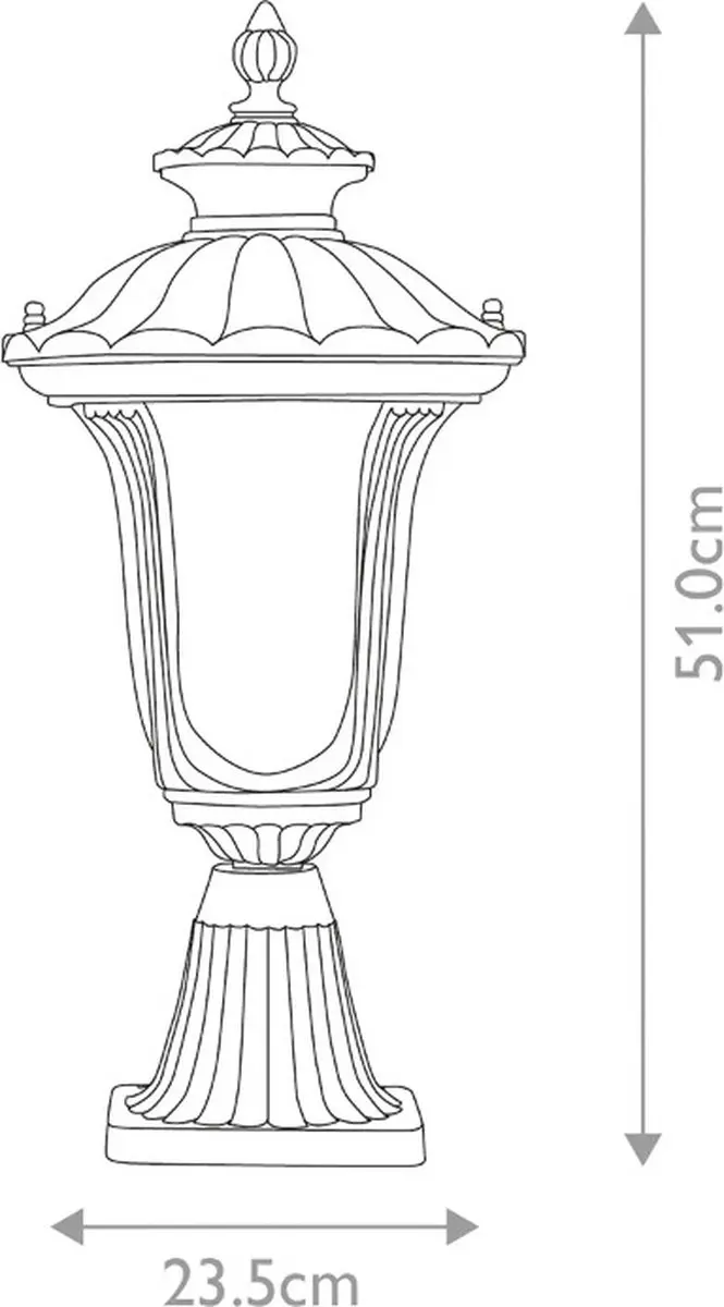 Elstead Mini LED Tuin Pilaar Chicago E27 - 60W - IP44 - Textured Black