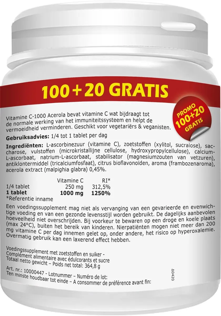 Fytostar Acerola C 1000 Kauwtabletten - 120 Stuks