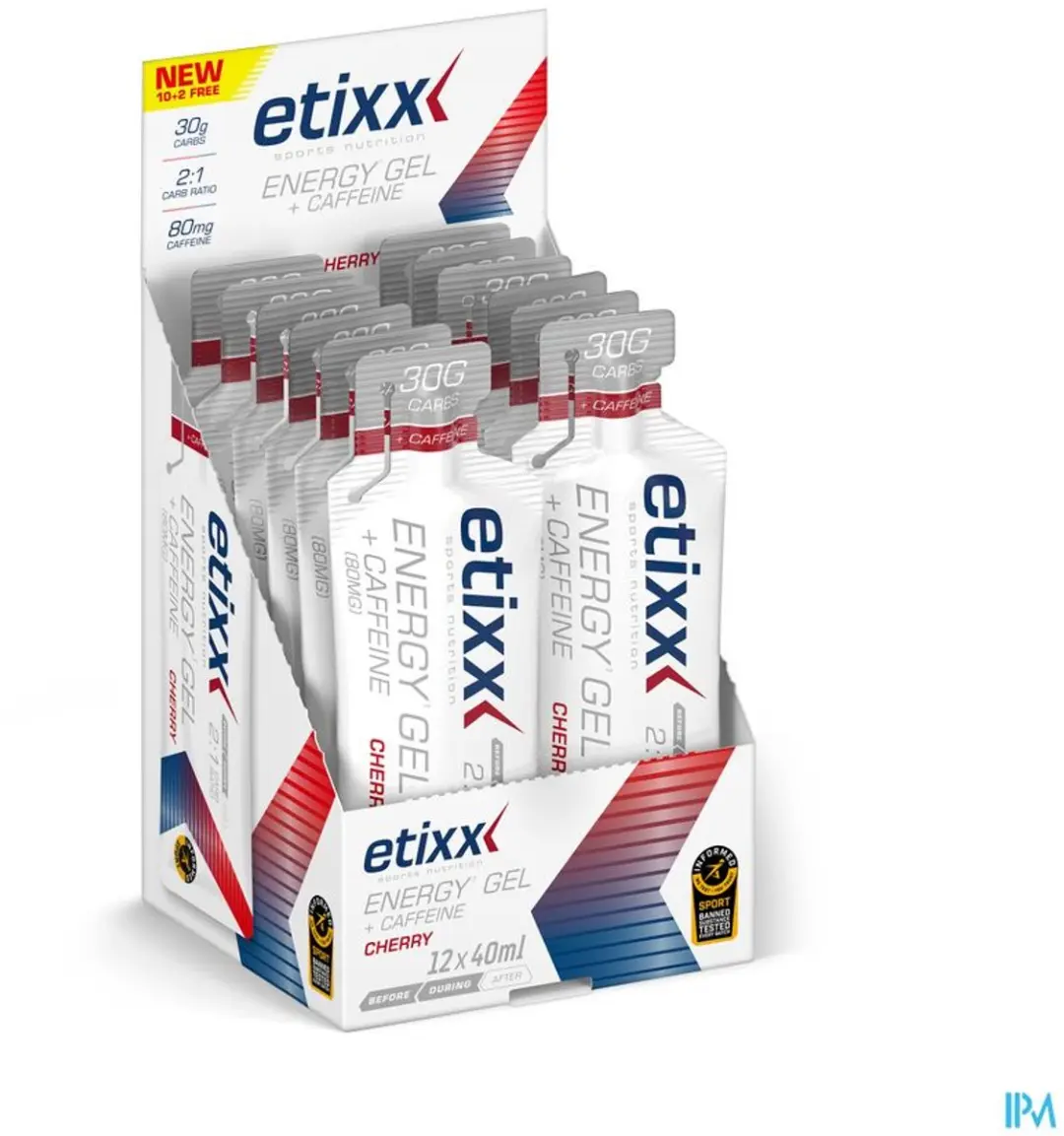 Etixx Energy Gel Cherry 40ml - 12 Stuks - 80mg Cafeïne - afbeelding 6 van 6