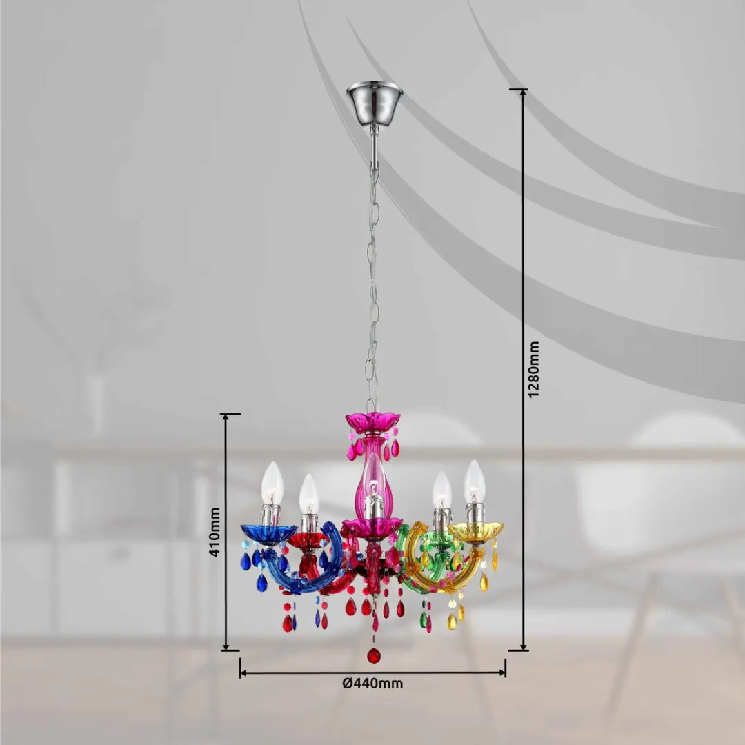 Globo Cuimbra II Kroonluchter - 5 Lichtpunten - Ø44cm - Multicolor
