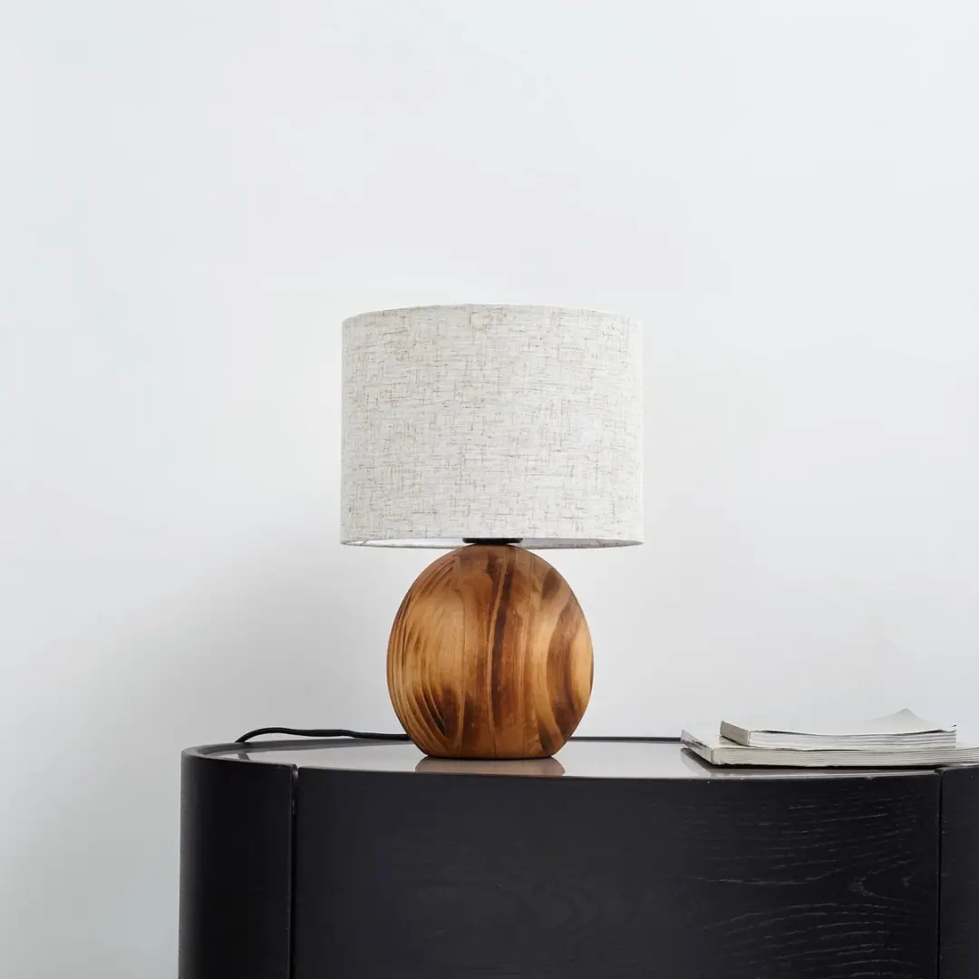 Lindby Tafellamp Licht hout/lichtgrijs - 1 Lichtpunt - 22cm
