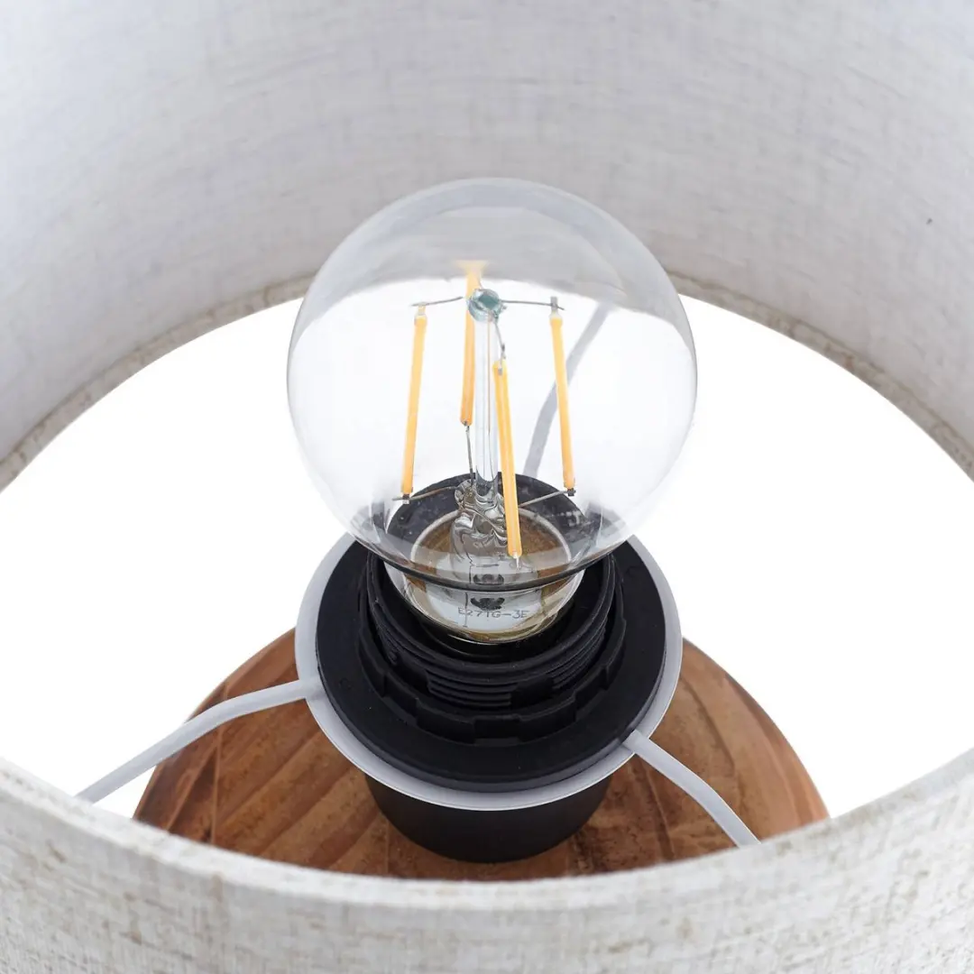 Lindby Tafellamp Licht hout/lichtgrijs - 1 Lichtpunt - 22cm