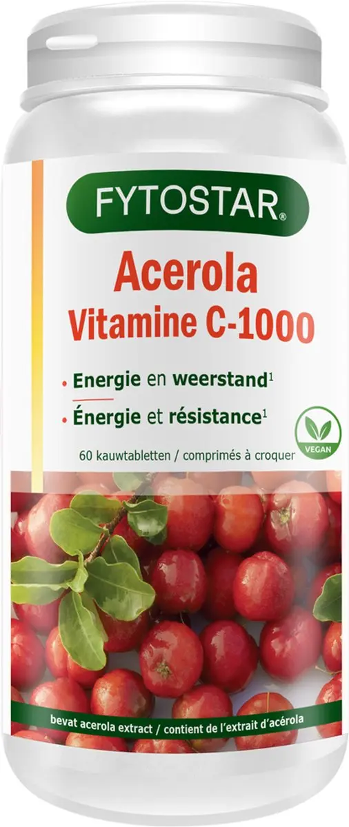 Fytostar Acerola C 1000 Vitamine C 60 Kauwtabletten