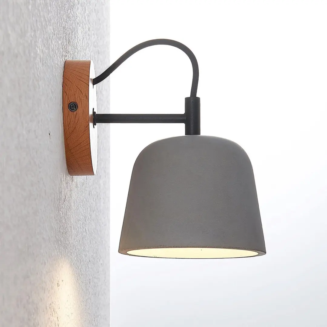 Lucande Wandlamp Beton/Hout/Metalen 1 Licht E14