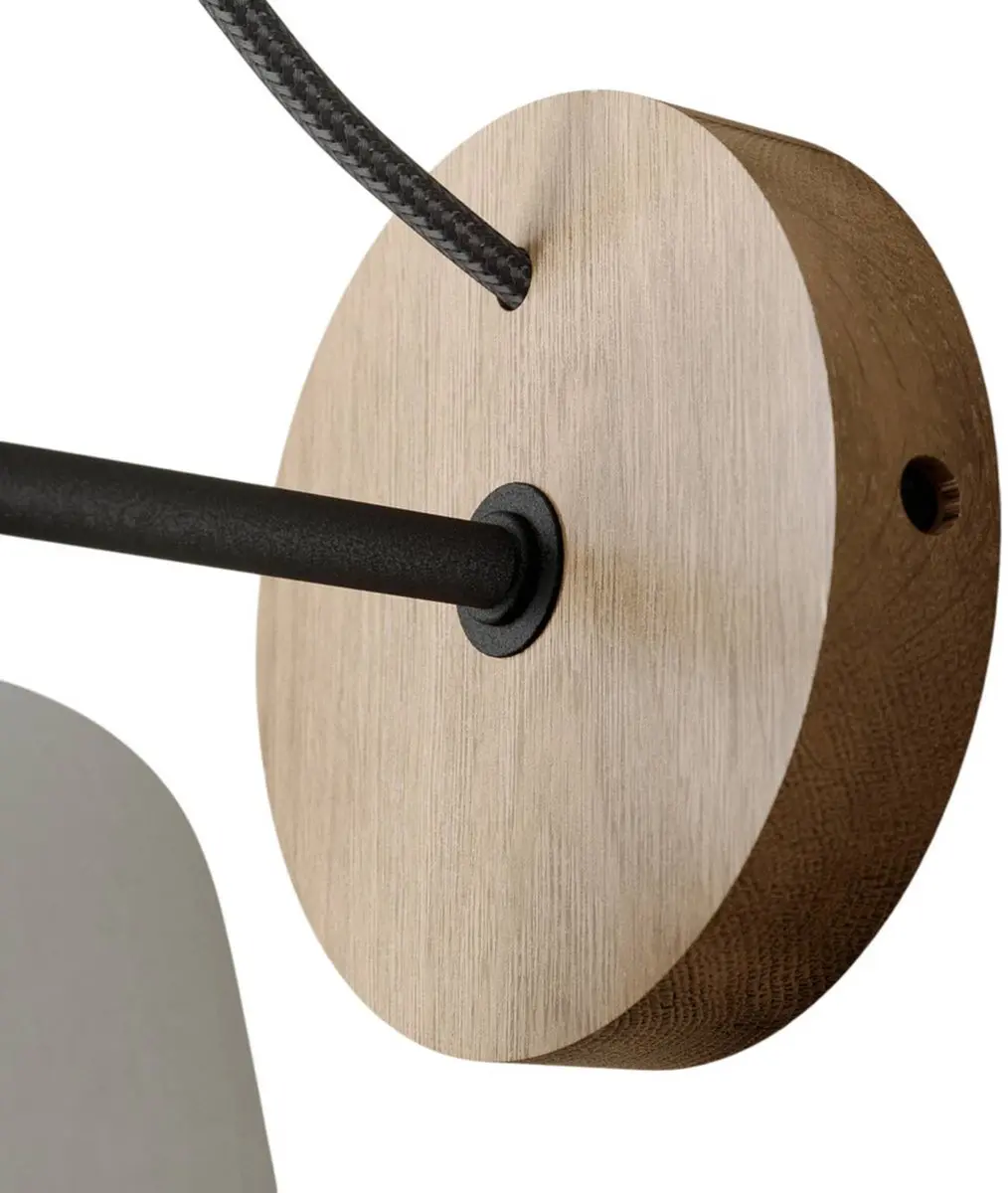 Lucande Wandlamp Beton/Hout/Metalen 1 Licht E14 - 11,5cm Grijs Licht Eiken