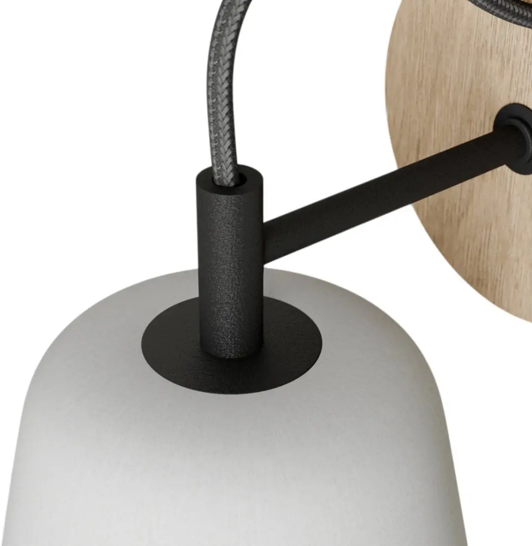 Lucande Wandlamp Beton/Hout/Metalen 1 Licht E14 - 11,5cm Grijs Licht Eiken