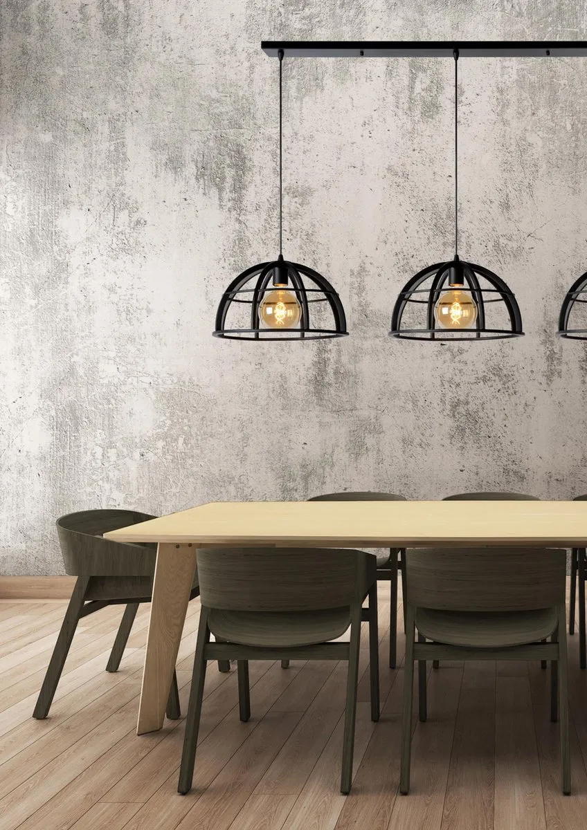 Lucide DIKRA Hanglamp Ø40cm - 3xE27 Zwart