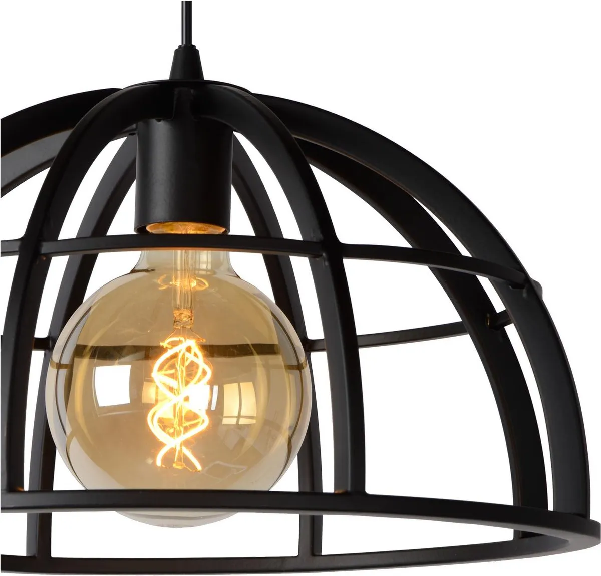 Lucide DIKRA Hanglamp Ø40cm - 3xE27 Zwart