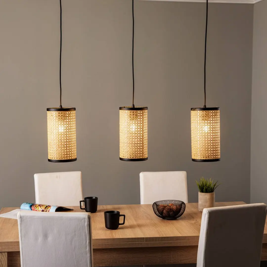 Lindby Hanglamp 3-Lichts Rotan - E27