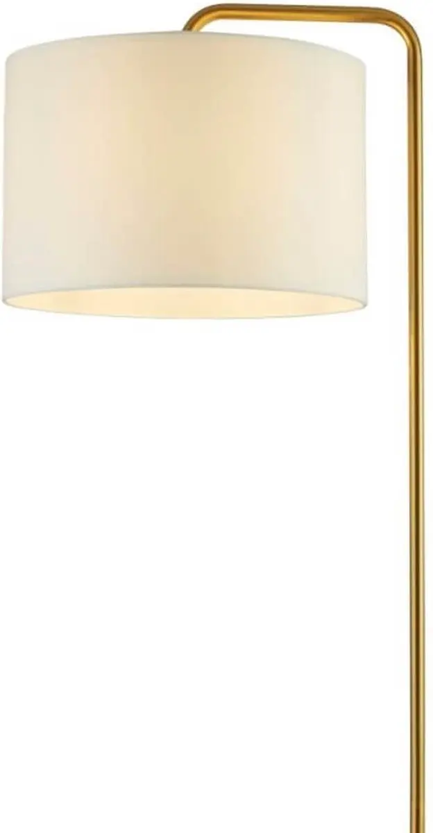 Searchlight Gallow Vloerlamp - 1 Lichtpunt - Wit/Goud