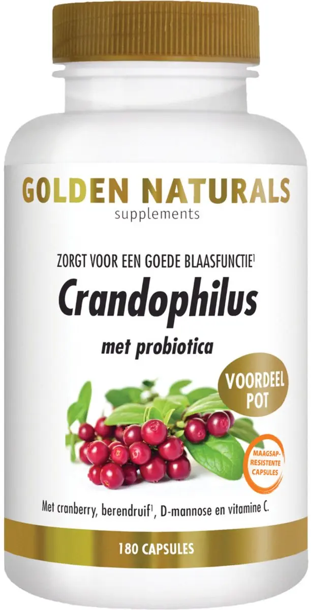 Golden Naturals Cranberry & Microbiotica Capsules 180 Stuks