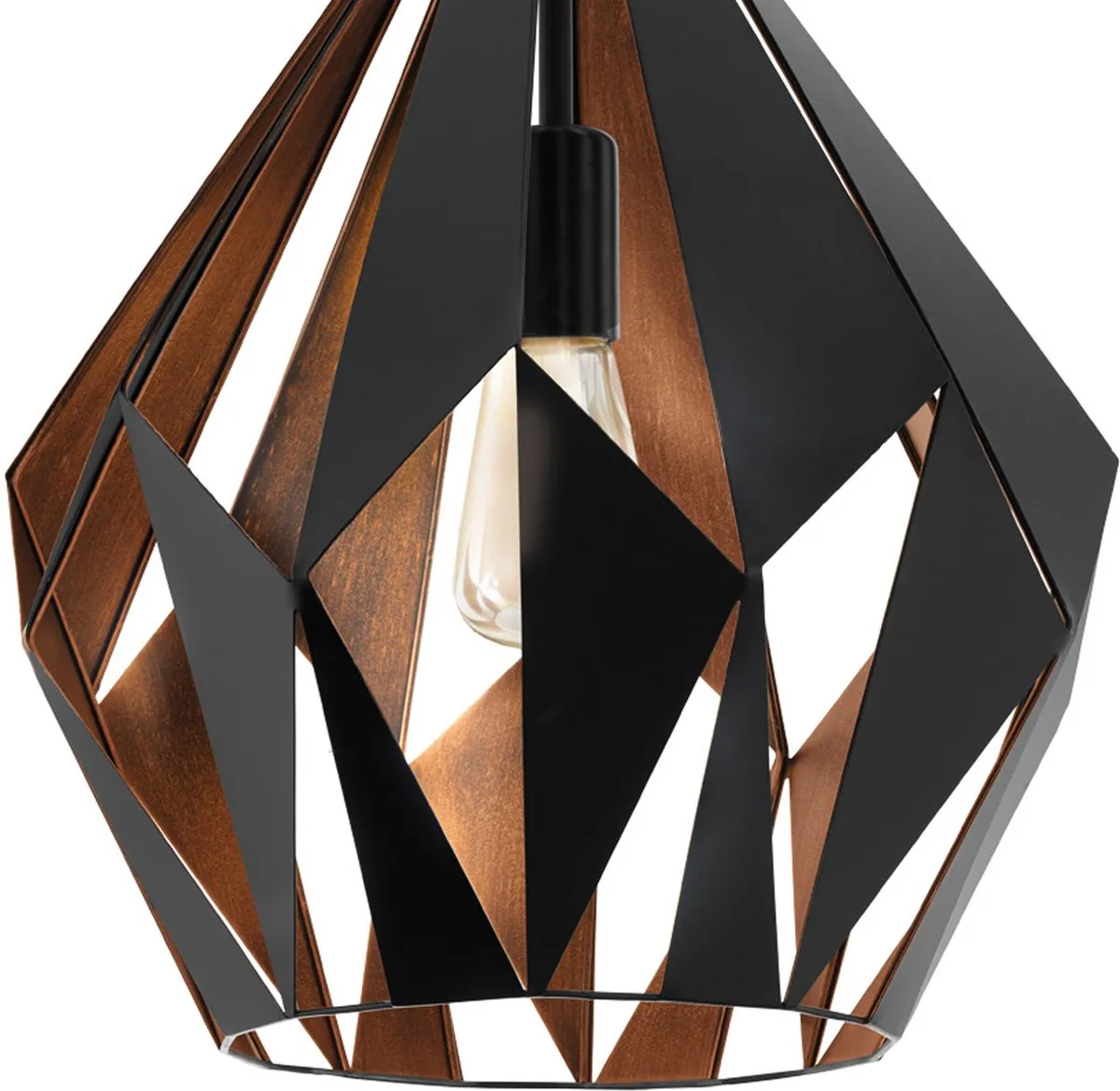 Eglo Carlton 1 Hanglamp Ø38,5cm - Zwart/Koper