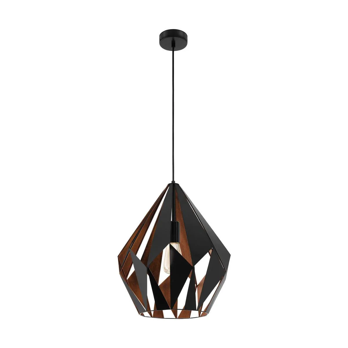 Eglo Carlton 1 Hanglamp Ø38,5cm - Zwart/Koper