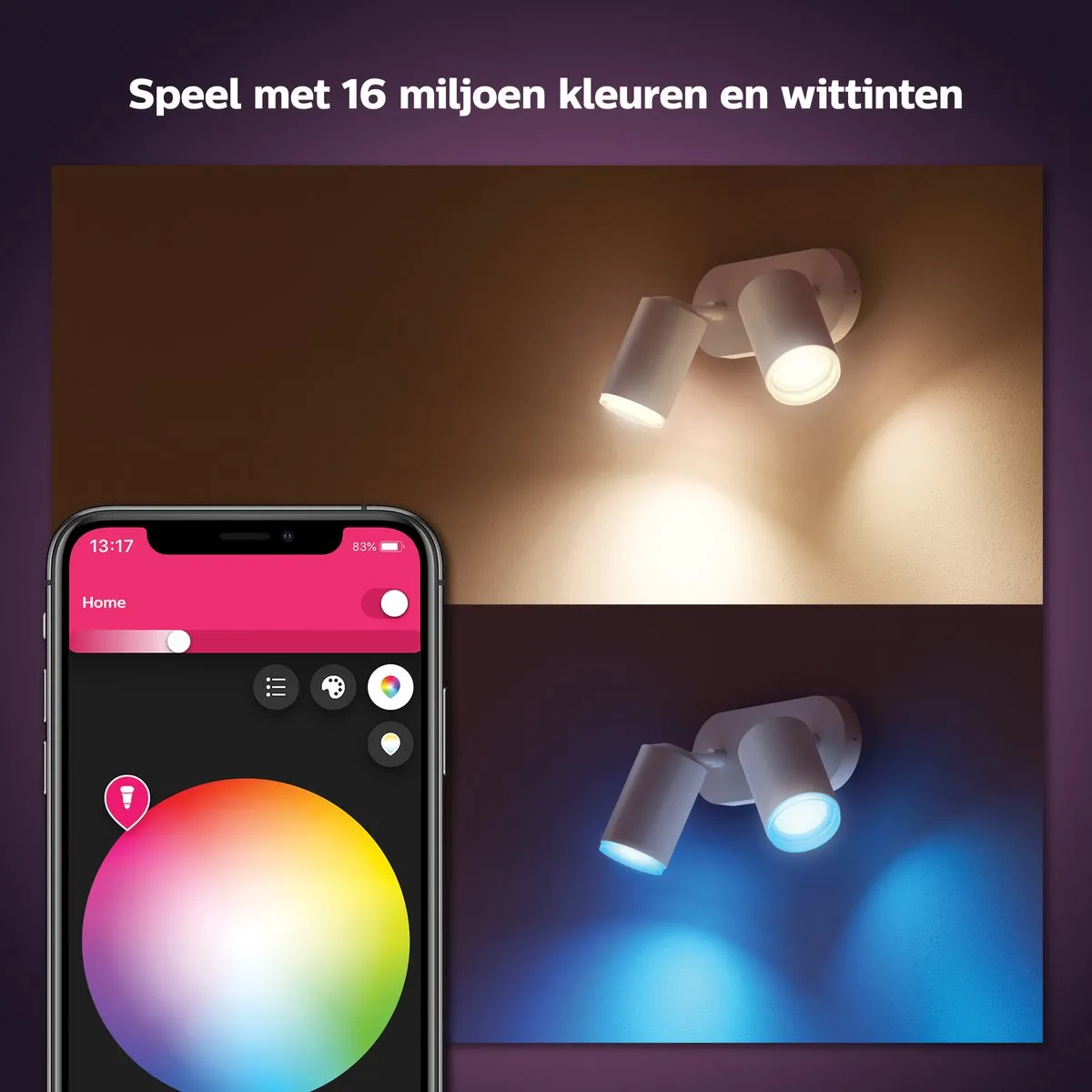Philips Hue Fugato Opbouwspot 2-spots RGBW - Wit