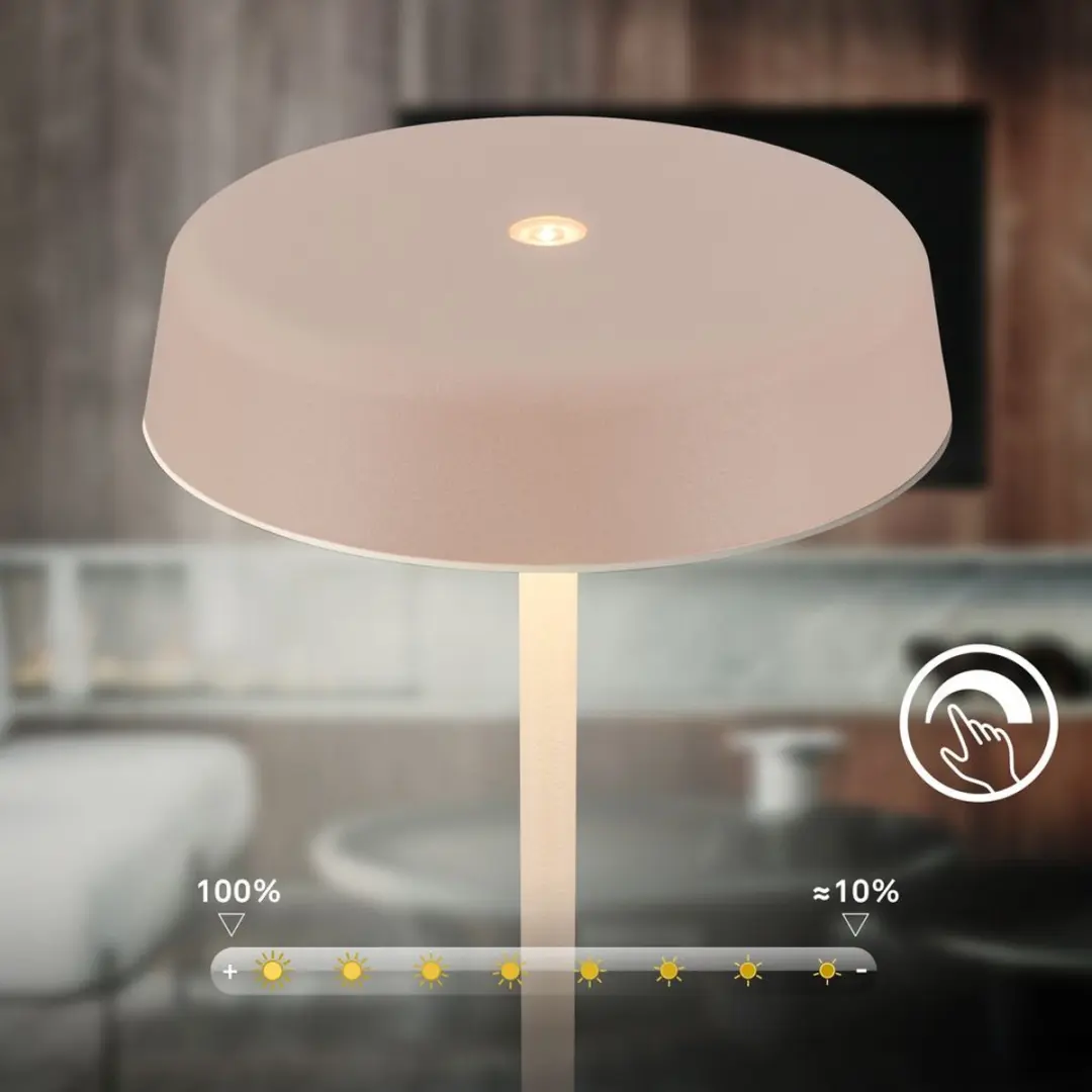 Briloner Pala Oplaadbare Tafellamp - 3W Warm Wit - Beige