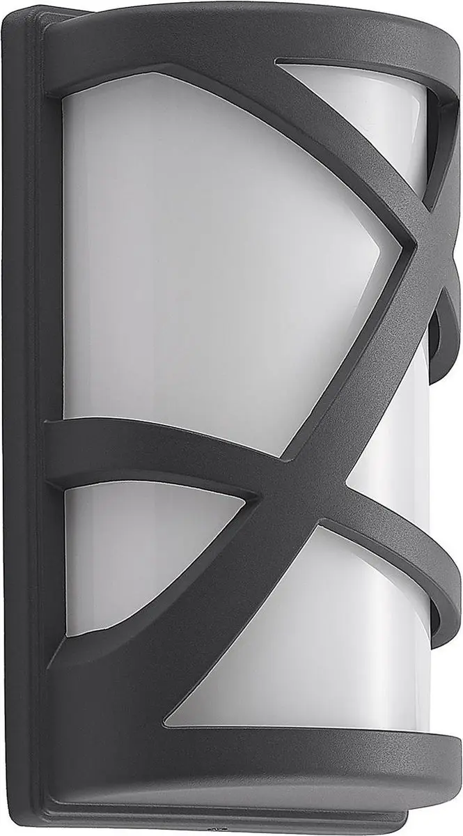 Lindby Wandlamp Buiten 1 Licht E27 - Donkergrijs/Opaalwit - afbeelding 6 van 6
