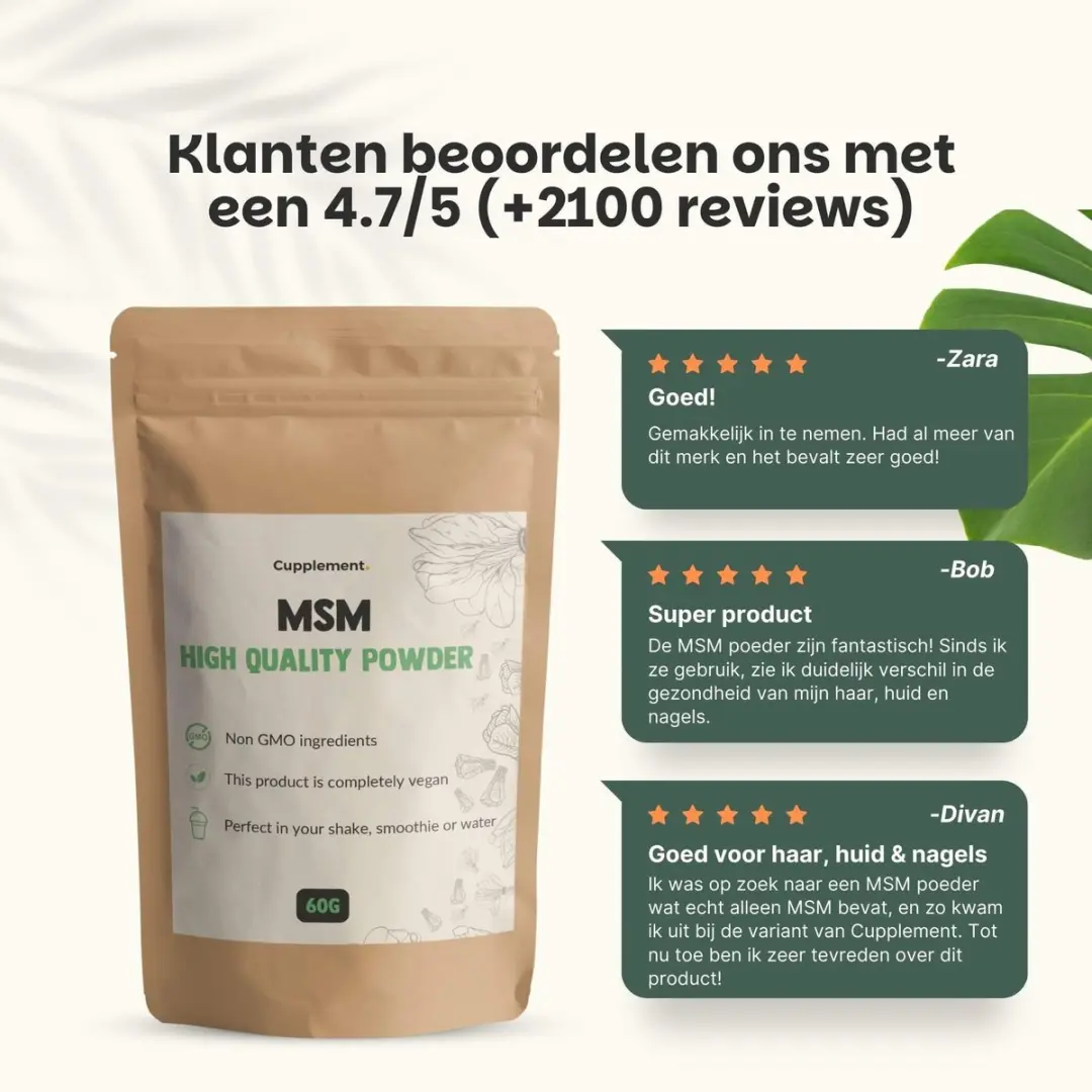 Cupplement Pure MSM Poeder 240g - 4 Stuks