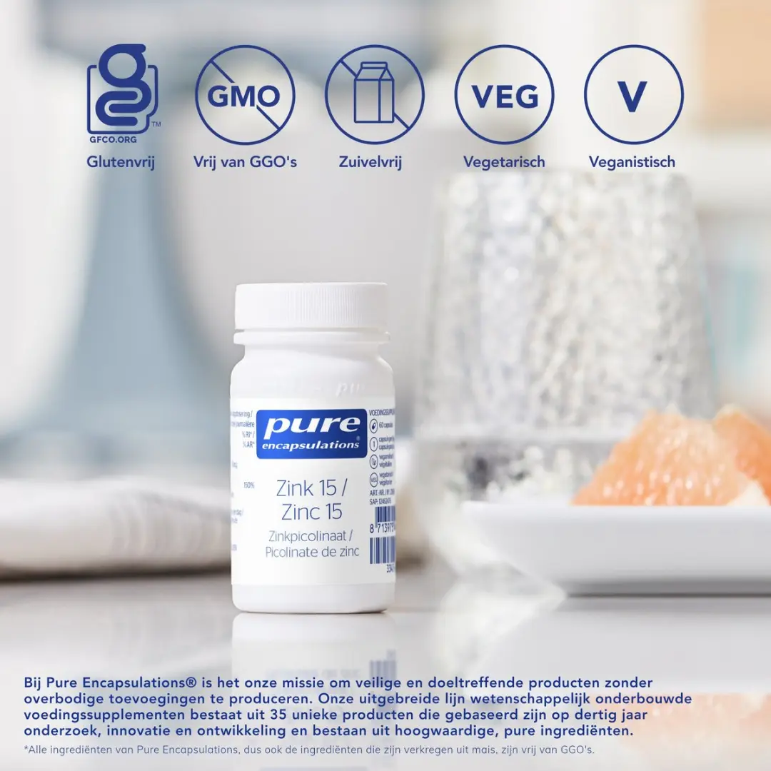 Pure Encapsulations Zink 15 Zinkpicolinaat 75mg Capsules - 60 Stuks