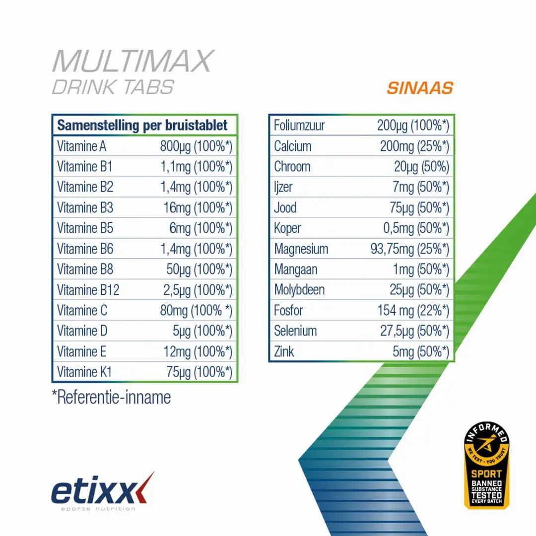 Etixx Multimax Drink Tabs Multivitaminen 60 Stuks