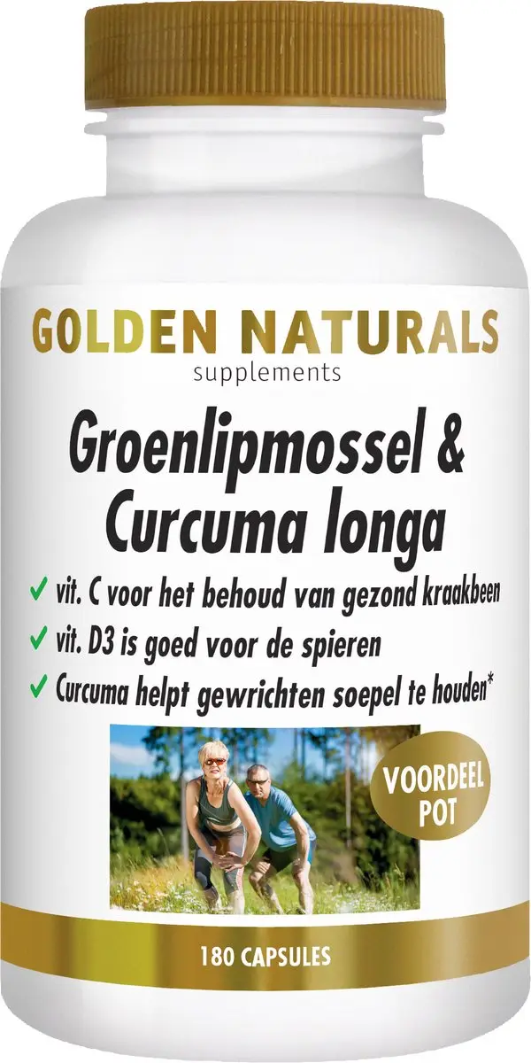 Golden Naturals Groenlipmossel & Curcuma 180 Capsules