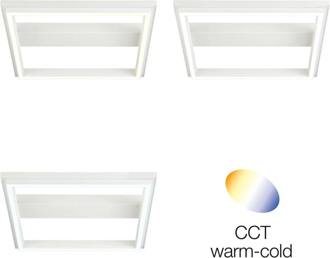 Brilliant Pallas LED Wand-/Plafondlamp 50x50cm - 38W RGB Wit