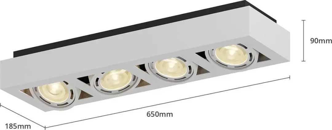 ARCCHIO Plafondlamp 4x GU10 Aluminium Wit