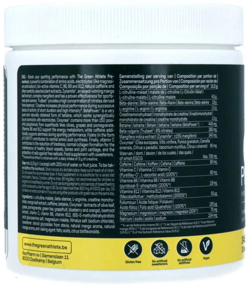 The Green Athlete Pre-Workout 345g