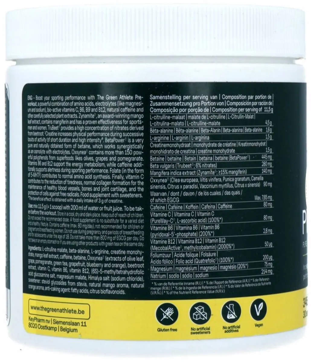 The Green Athlete Pre-Workout 345g