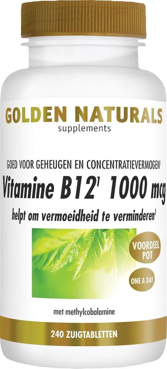 Golden Naturals Vitamine B12 1000 mcg - 240 Veganistische Zuigtabletten