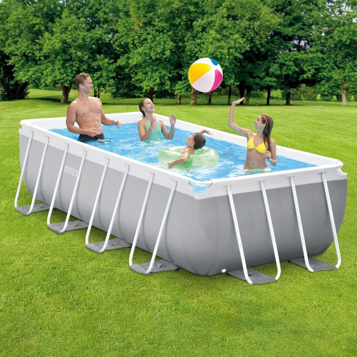 Intex Prism Frame Zwembad 400x200x100cm - met pomp en trap