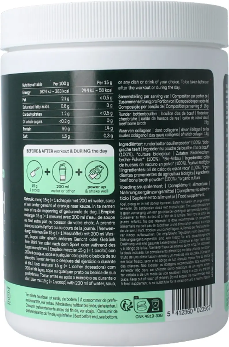 The Green Athlete Bone Broth Bio 225g