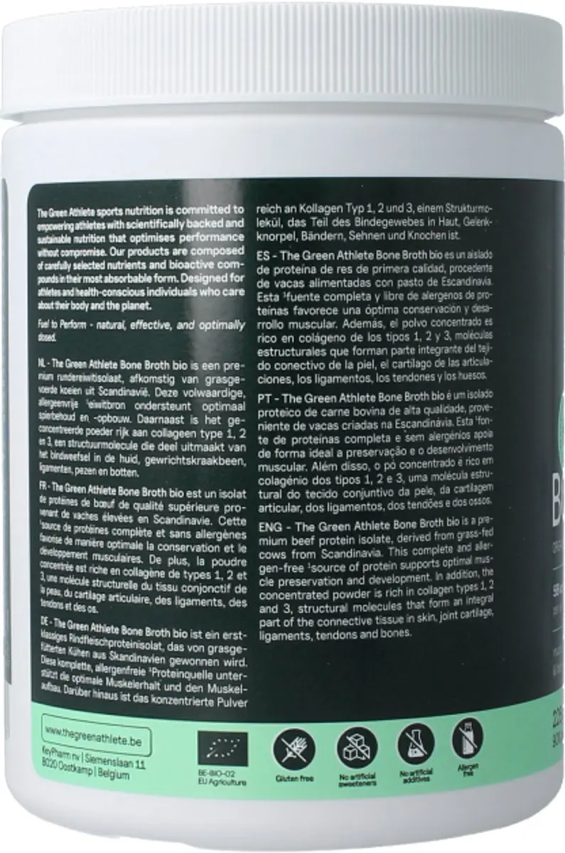 The Green Athlete Bone Broth Bio 225g