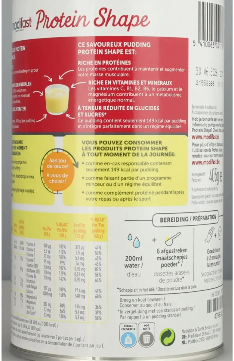 Modifast Protein Shape Pudding Vanille - 3x405g
