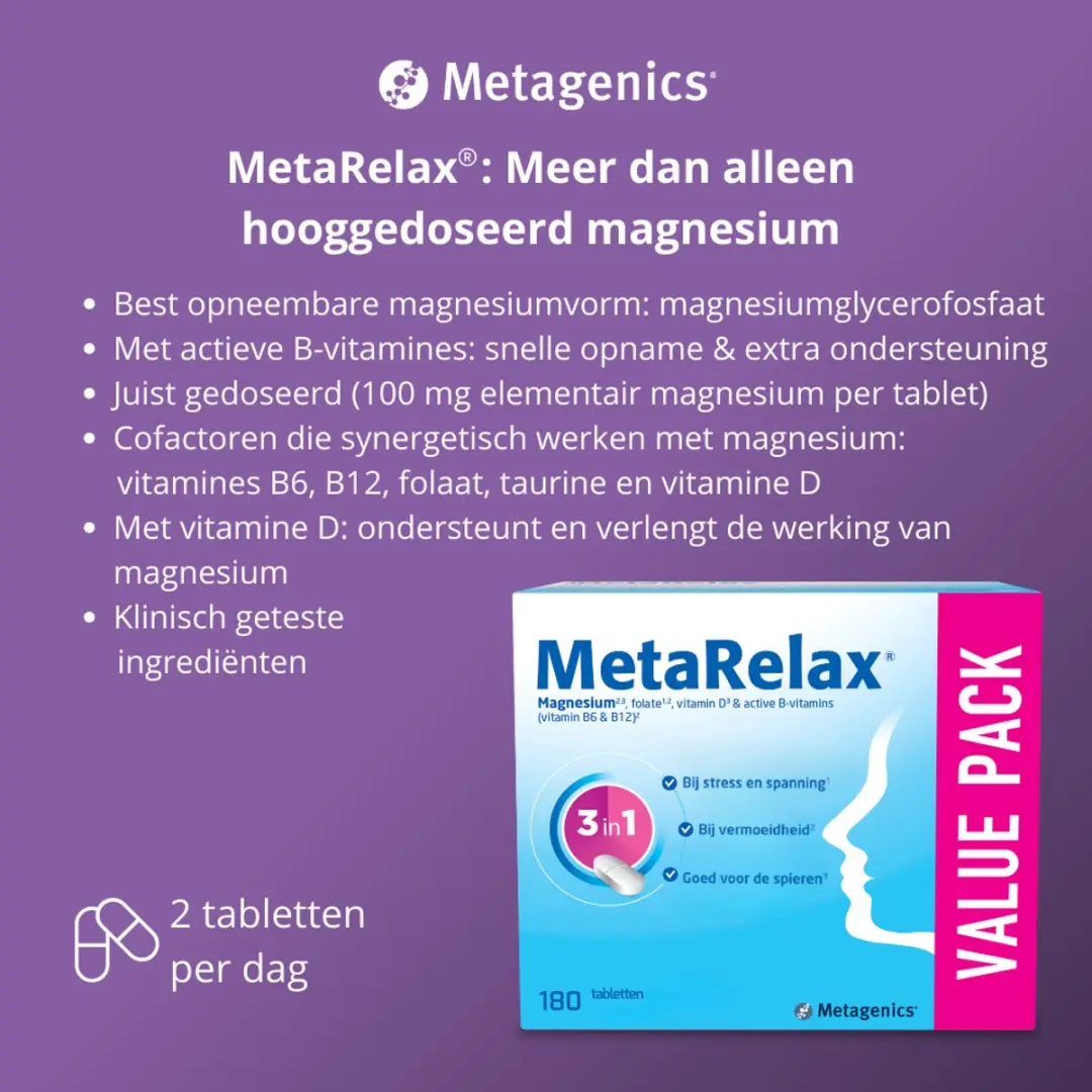Metagenics MetaRelax Magnesiumtabletten 180 Stuks