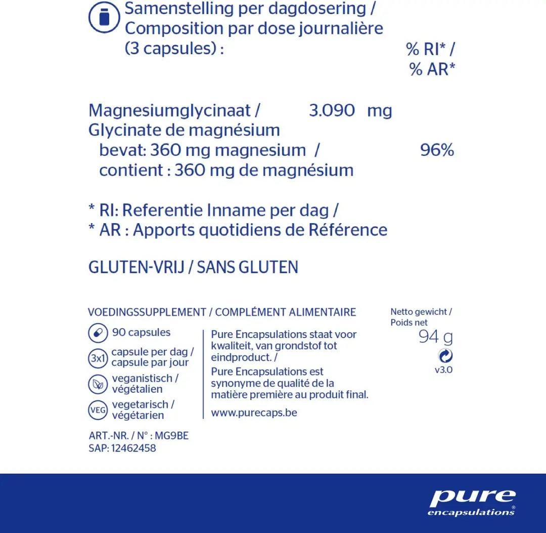 Pure Encapsulations Magnesium Glycinaat 360mg - 90 Capsules