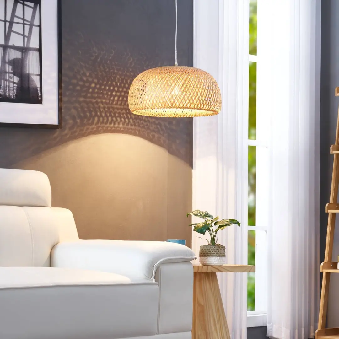 Lindby Hanglamp Bamboe 1 Licht